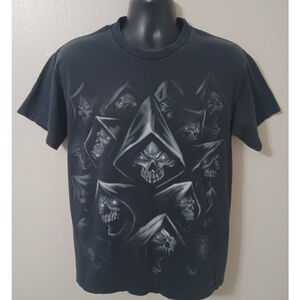 Vintage Y2k Adult Medium T-shirt Skull Tee Black Jesse Pinkman Goth Skate Art